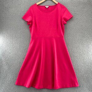 Talbots Dress Womens 6 Petite Pink Fit & Flare Cap Sleeve Mini Jersey Stretch
